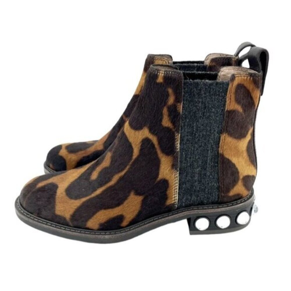 Louise Et Cie Venda Embellished Heel Chelsea Boot Calf Hair SZ 6.5 New